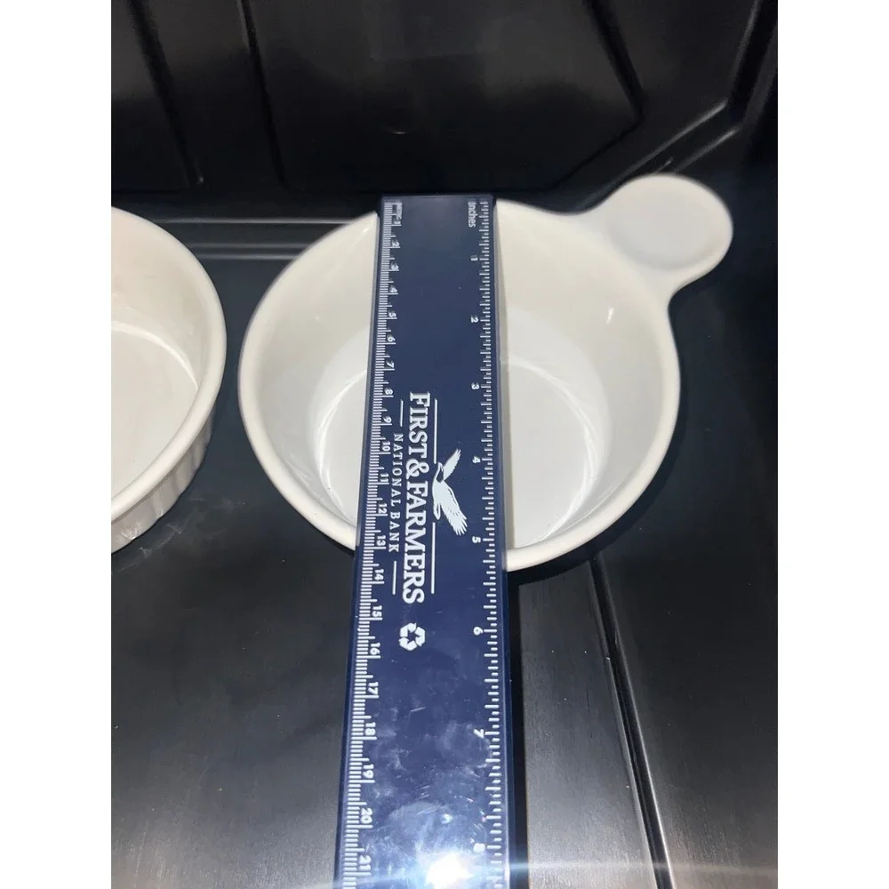 Westland White Ceramic Onion Soup Bowls Single Handle Japan Set of 2 Ramekins